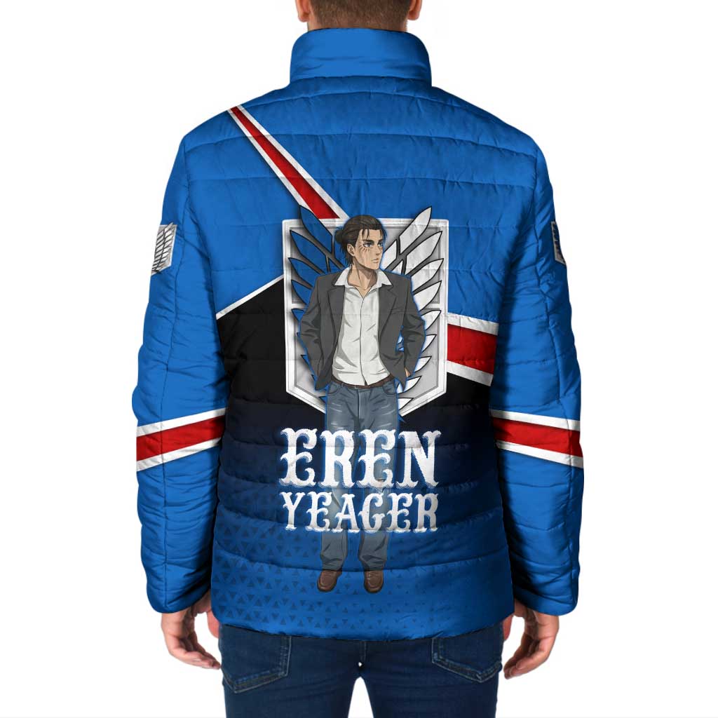 Eren Yeager Attack on Titan Padded Jacket Anime Modern Rebel Aesthetic