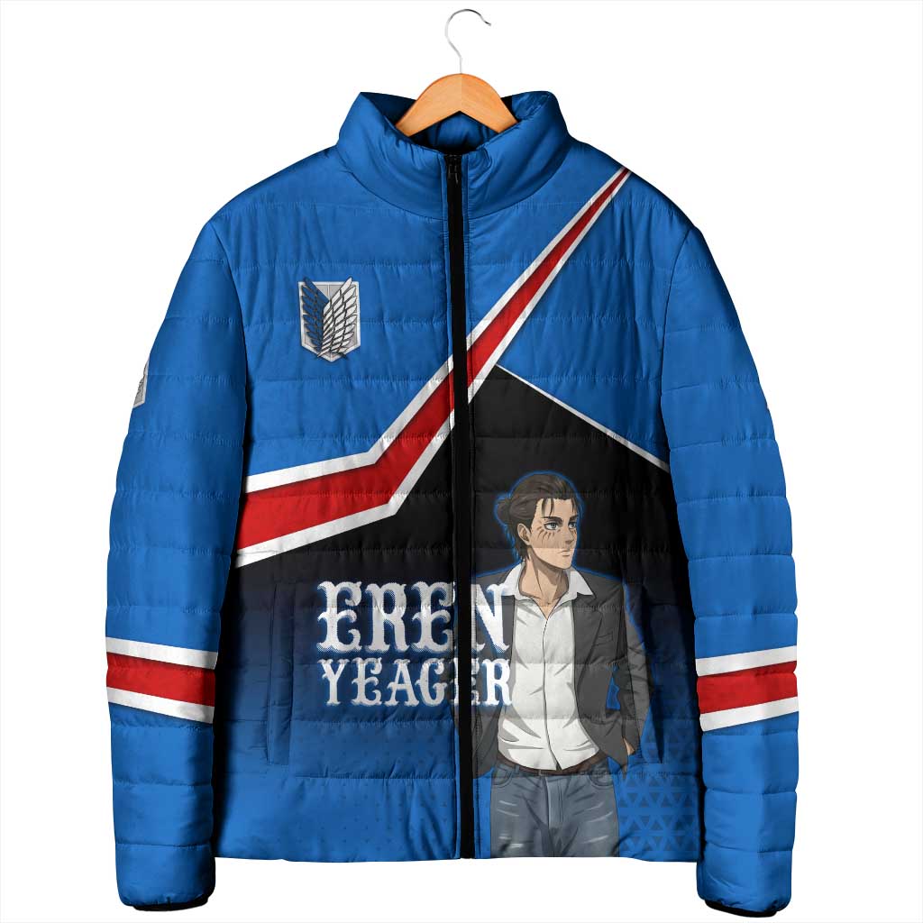 Eren Yeager Attack on Titan Padded Jacket Anime Modern Rebel Aesthetic