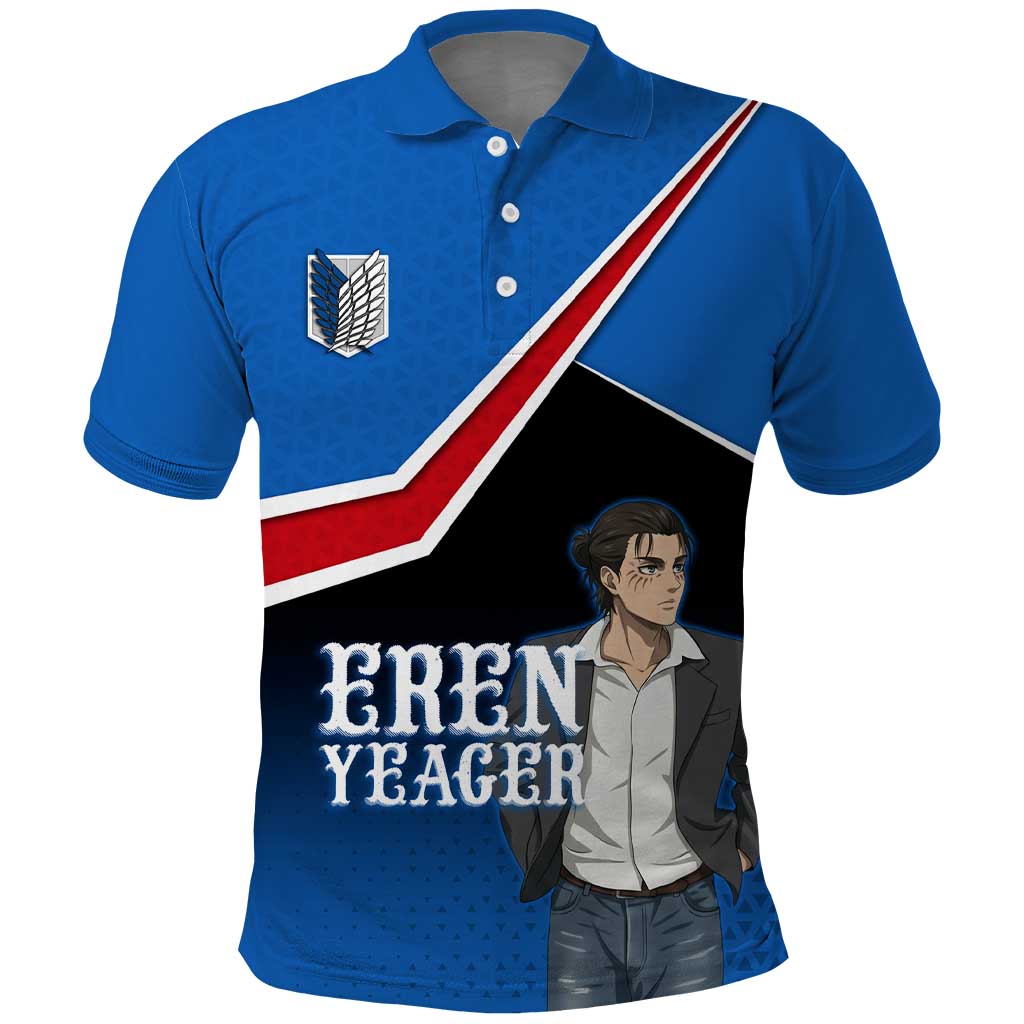 Eren Yeager Attack on Titan Polo Shirt Anime Modern Rebel Aesthetic
