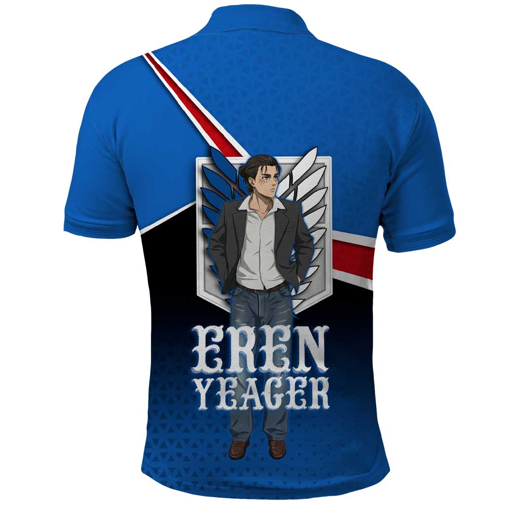 Eren Yeager Attack on Titan Polo Shirt Anime Modern Rebel Aesthetic