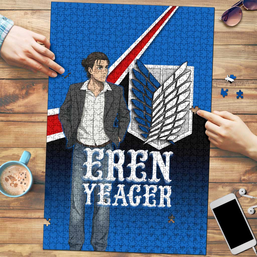 Eren Yeager Attack on Titan Puzzle Anime Modern Rebel Aesthetic