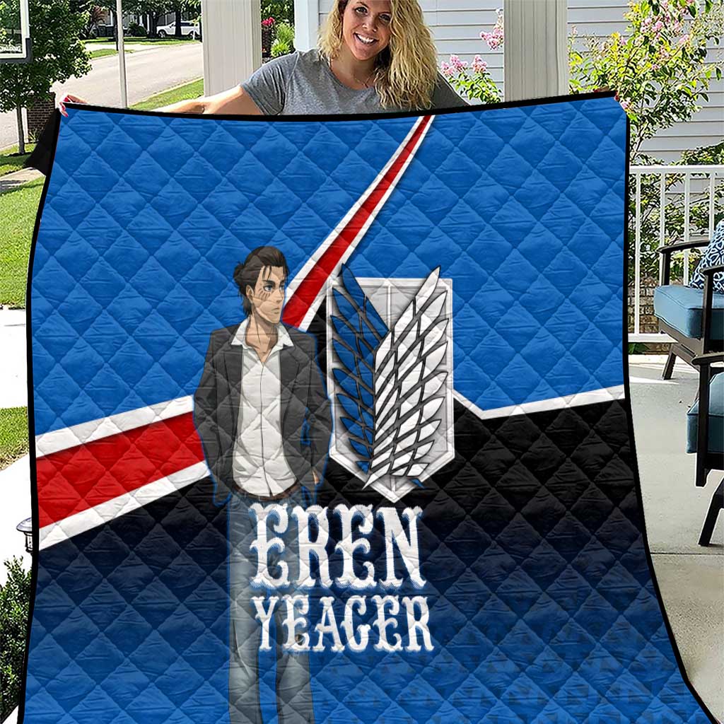 Eren Yeager Attack on Titan Quilt Anime Modern Rebel Aesthetic