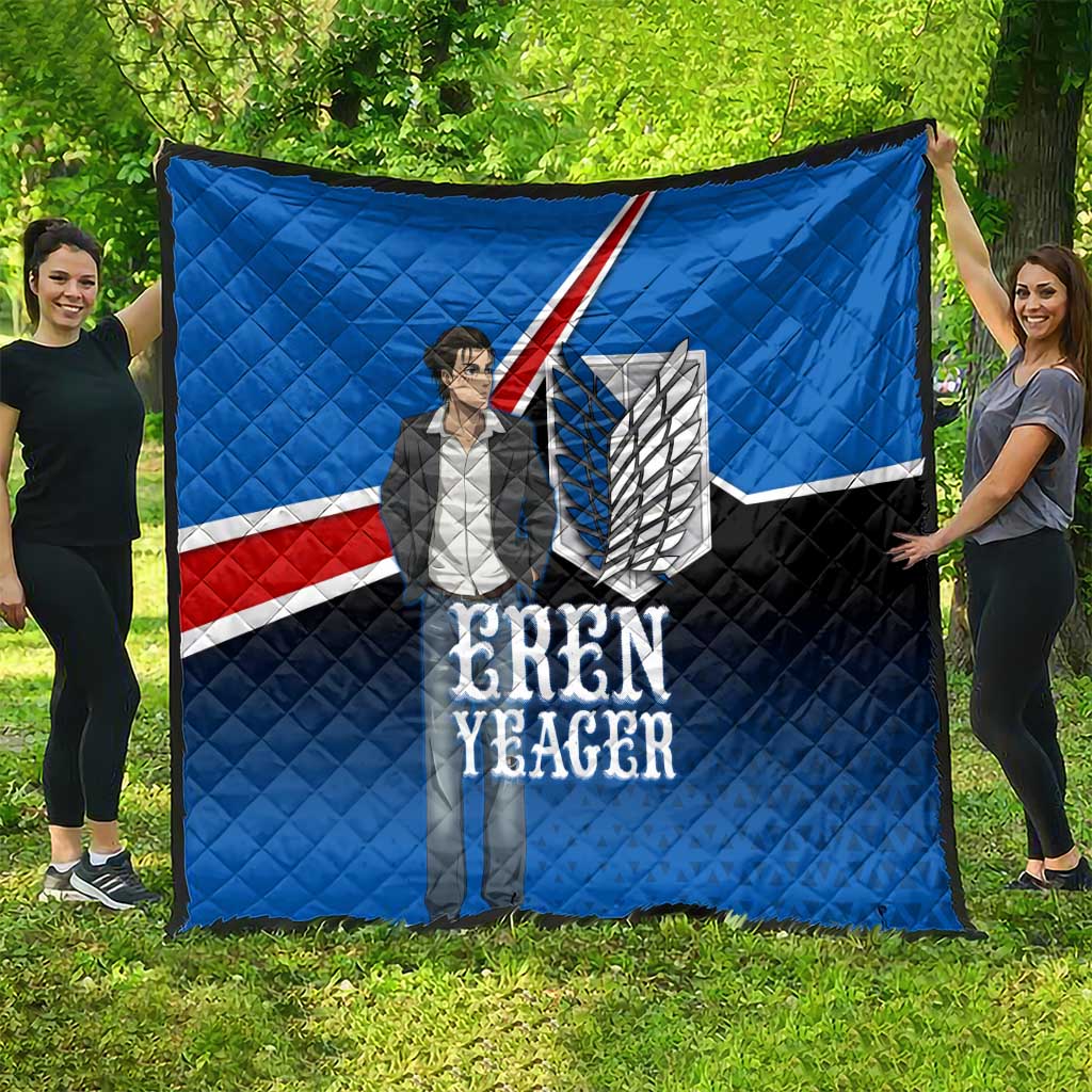 Eren Yeager Attack on Titan Quilt Anime Modern Rebel Aesthetic