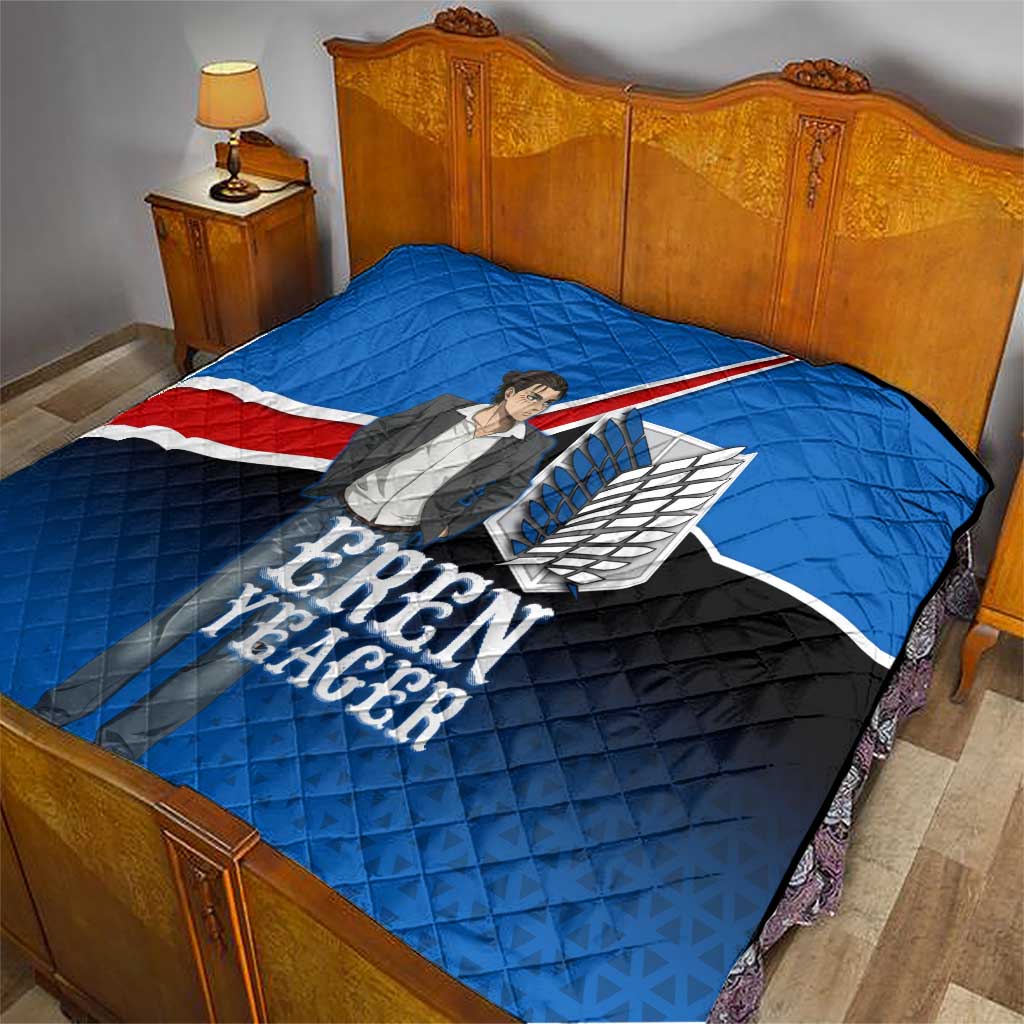 Eren Yeager Attack on Titan Quilt Anime Modern Rebel Aesthetic
