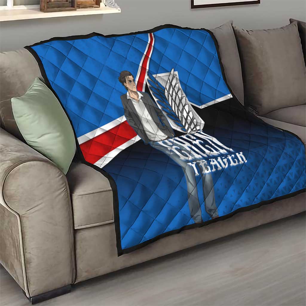 Eren Yeager Attack on Titan Quilt Anime Modern Rebel Aesthetic
