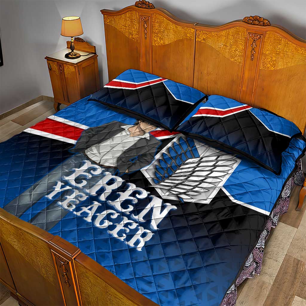 Eren Yeager Attack on Titan Quilt Bed Set Anime Modern Rebel Aesthetic