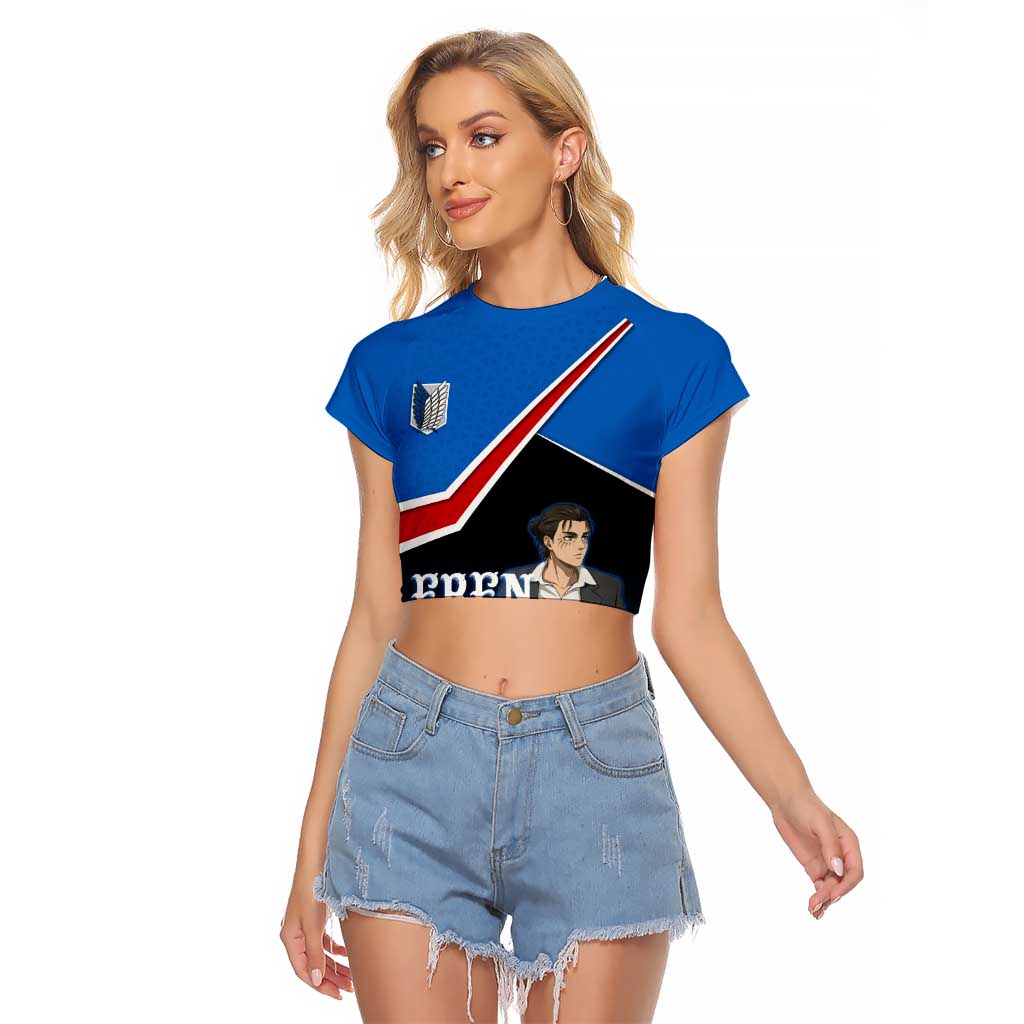 Eren Yeager Attack on Titan Raglan Cropped T Shirt Anime Modern Rebel Aesthetic