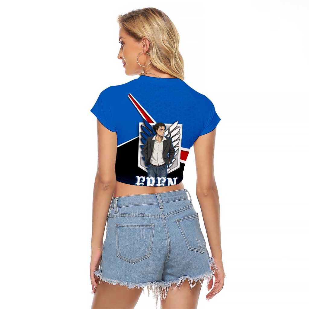 Eren Yeager Attack on Titan Raglan Cropped T Shirt Anime Modern Rebel Aesthetic