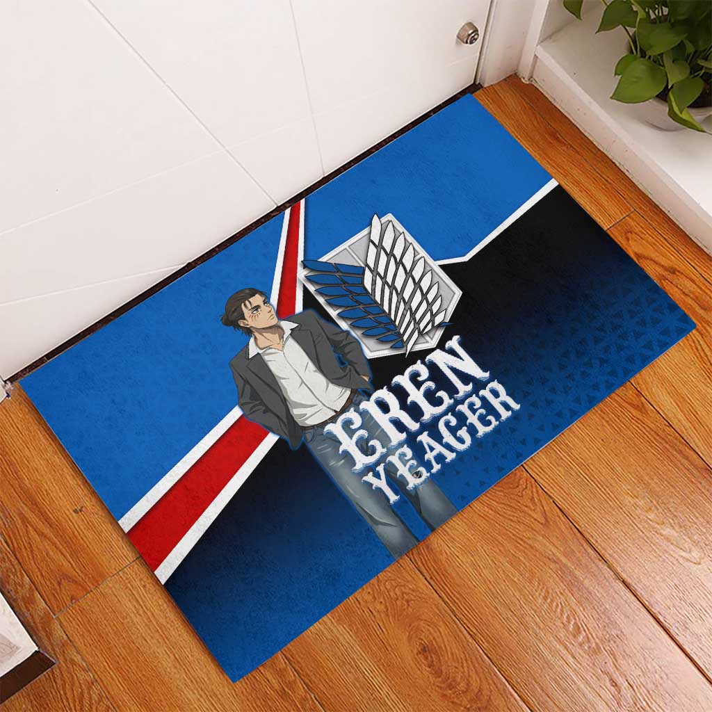 Eren Yeager Attack on Titan Rubber Doormat Anime Modern Rebel Aesthetic