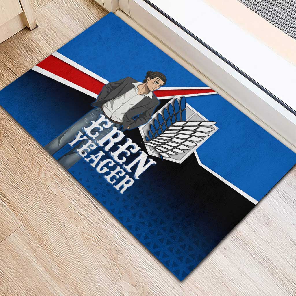 Eren Yeager Attack on Titan Rubber Doormat Anime Modern Rebel Aesthetic