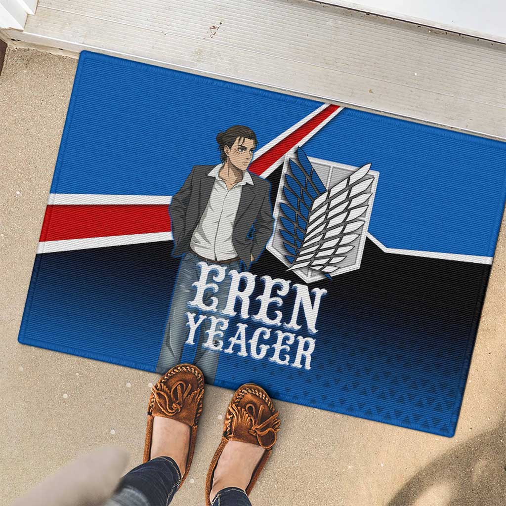 Eren Yeager Attack on Titan Rubber Doormat Anime Modern Rebel Aesthetic