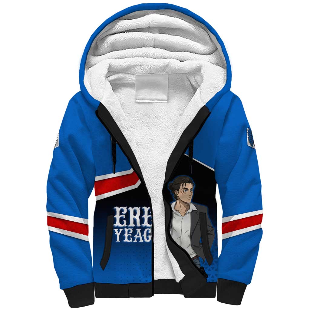 Eren Yeager Attack on Titan Sherpa Hoodie Anime Modern Rebel Aesthetic