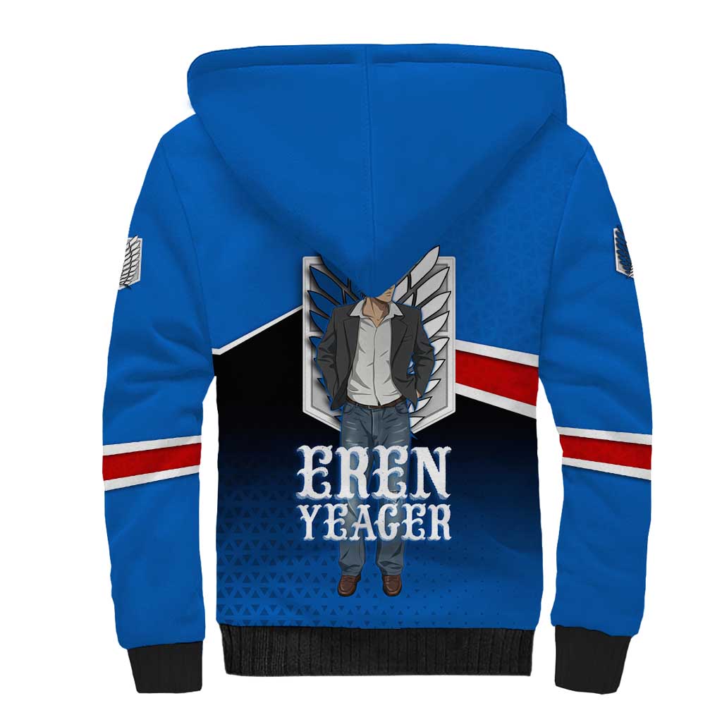 Eren Yeager Attack on Titan Sherpa Hoodie Anime Modern Rebel Aesthetic