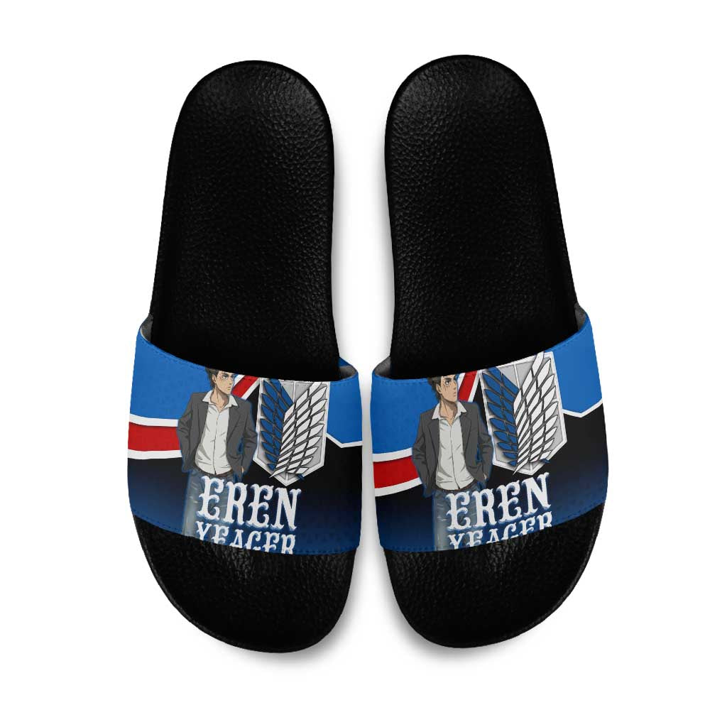 Eren Yeager Attack on Titan Slide Sandals Anime Modern Rebel Aesthetic