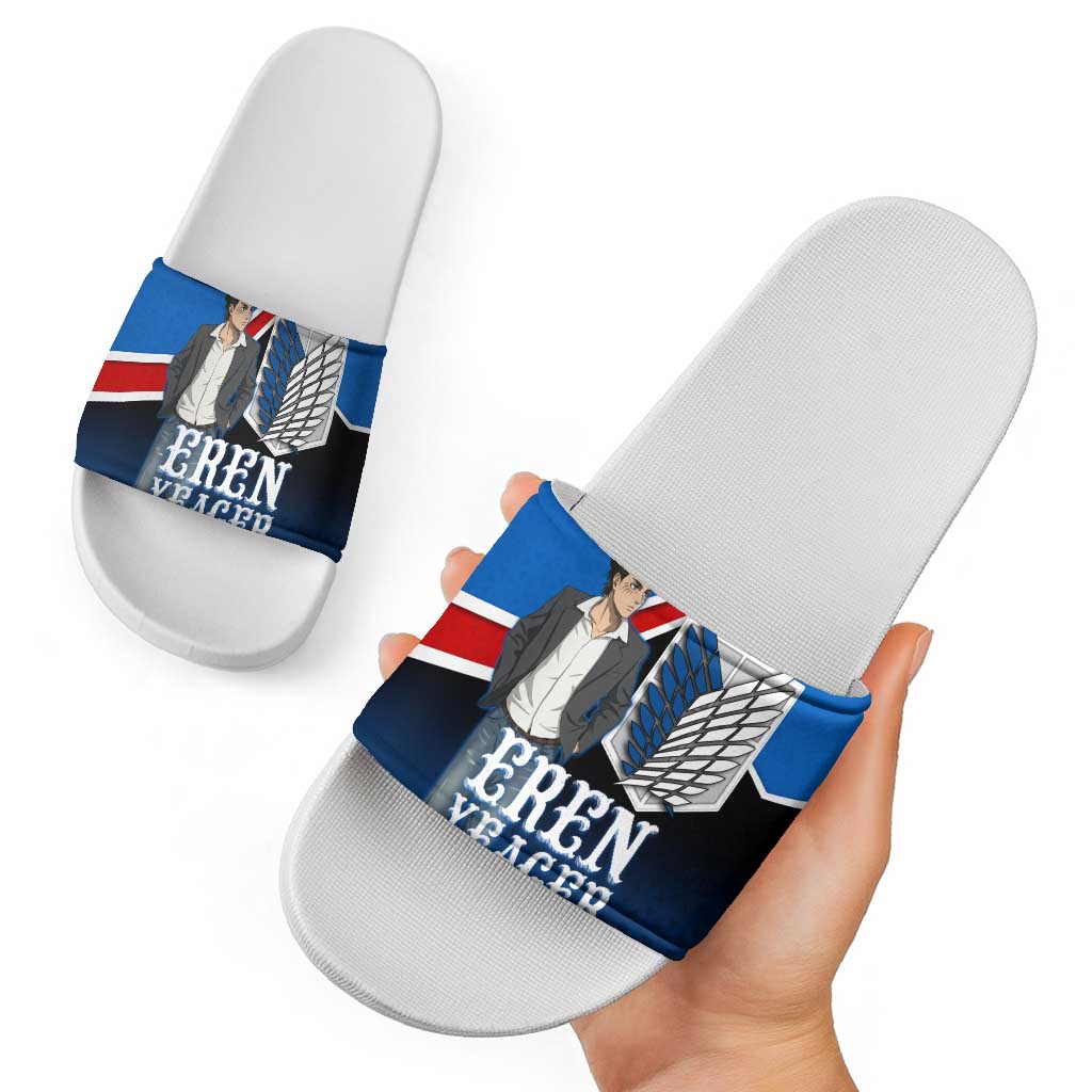 Eren Yeager Attack on Titan Slide Sandals Anime Modern Rebel Aesthetic
