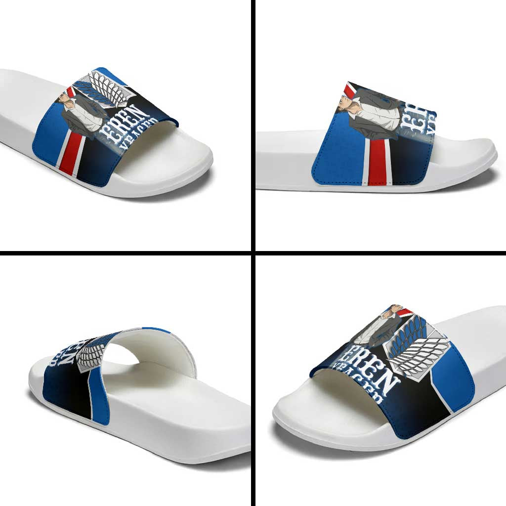 Eren Yeager Attack on Titan Slide Sandals Anime Modern Rebel Aesthetic