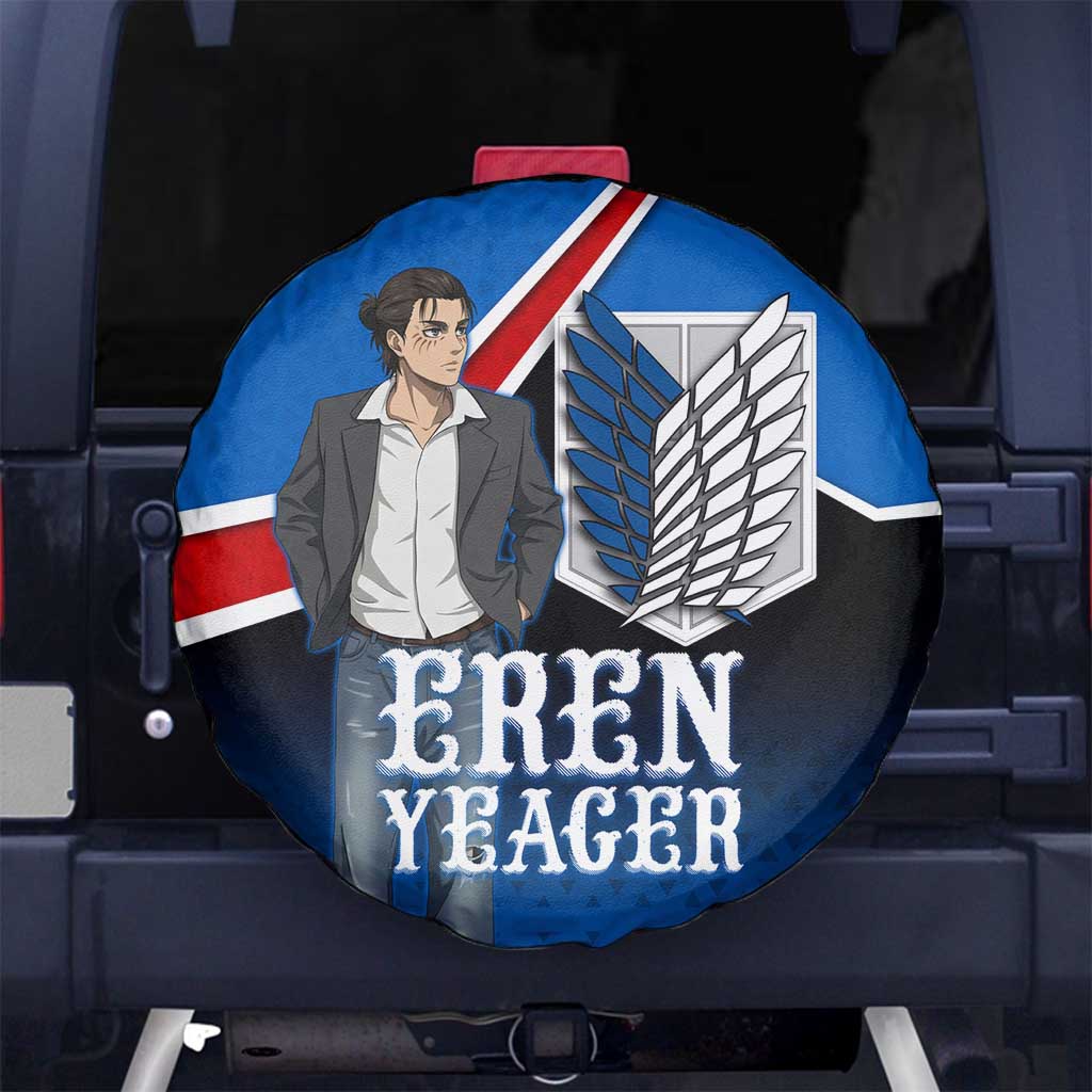 Eren Yeager Attack on Titan Spare Tire Cover Anime Modern Rebel Aesthetic