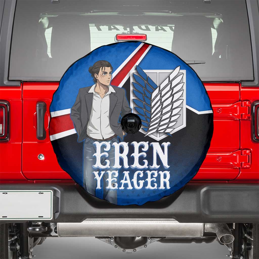 Eren Yeager Attack on Titan Spare Tire Cover Anime Modern Rebel Aesthetic