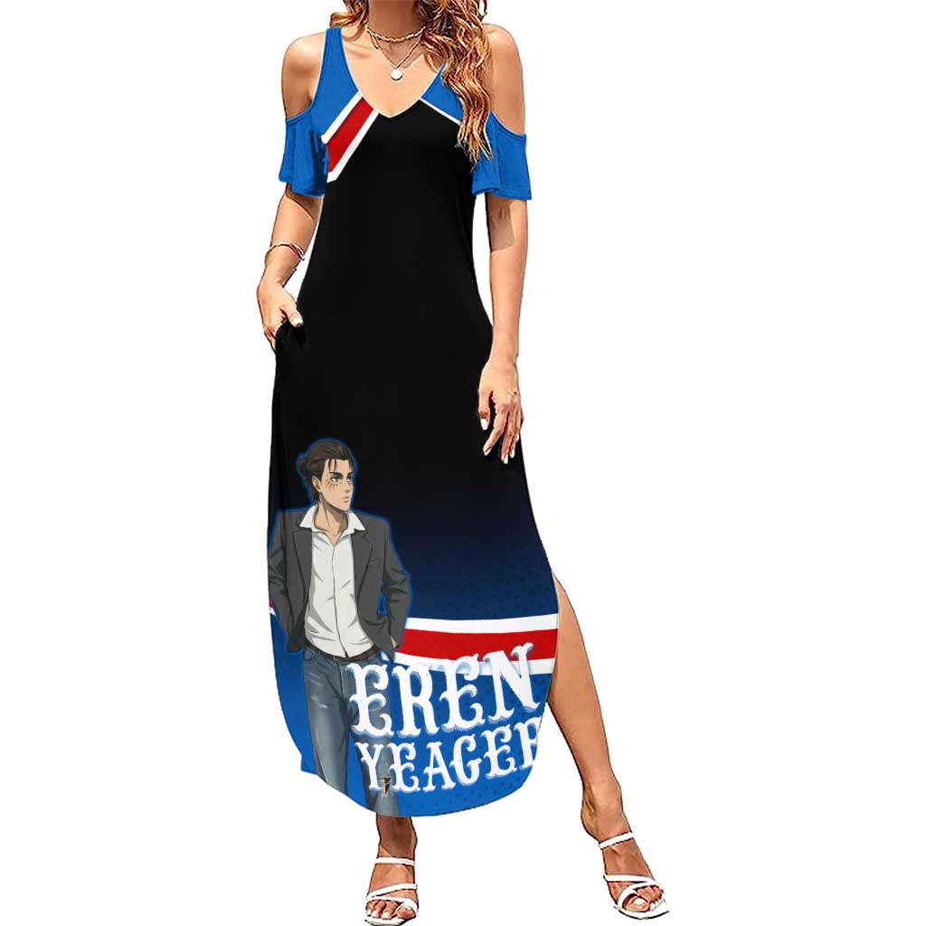 Eren Yeager Attack on Titan Summer Maxi Dress Anime Modern Rebel Aesthetic