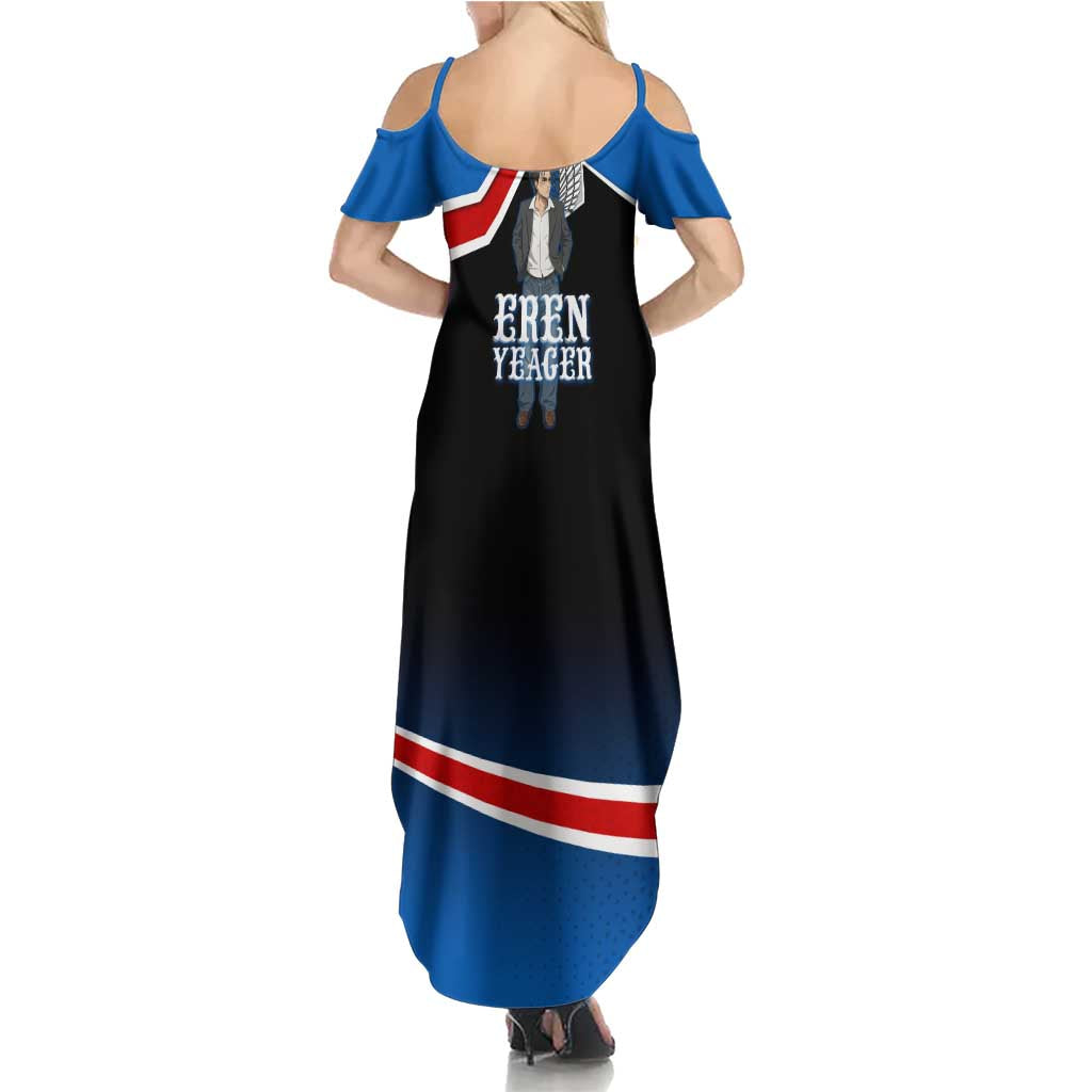 Eren Yeager Attack on Titan Summer Maxi Dress Anime Modern Rebel Aesthetic