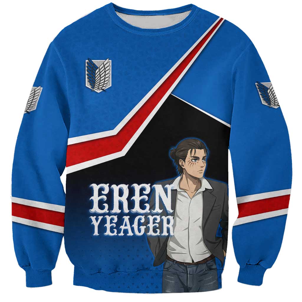 Eren Yeager Attack on Titan Sweatshirt Anime Modern Rebel Aesthetic