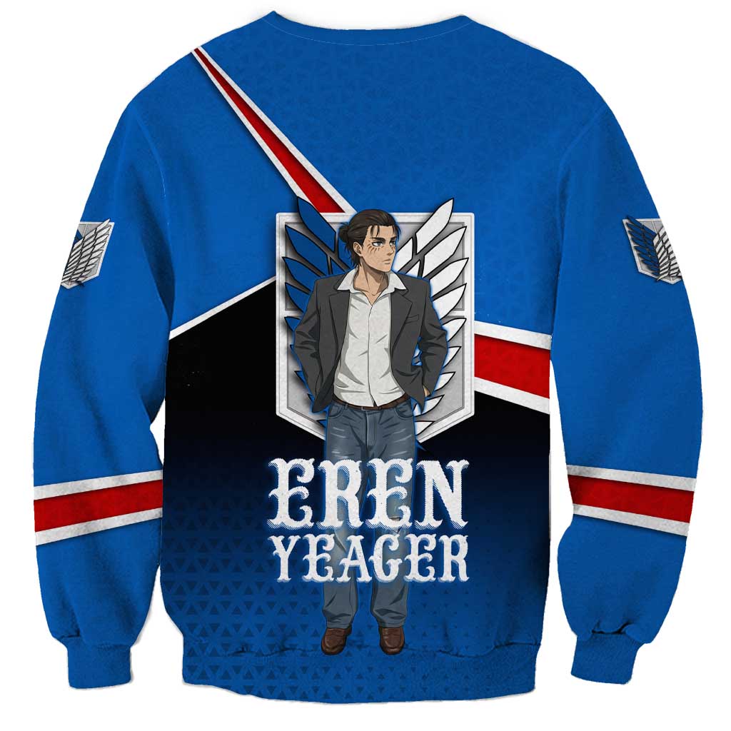 Eren Yeager Attack on Titan Sweatshirt Anime Modern Rebel Aesthetic