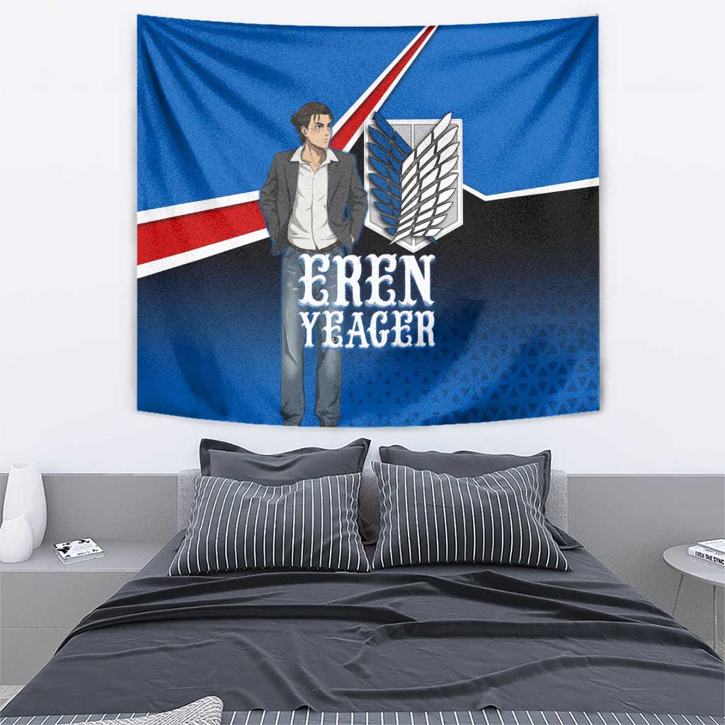 Eren Yeager Attack on Titan Tapestry Anime Modern Rebel Aesthetic