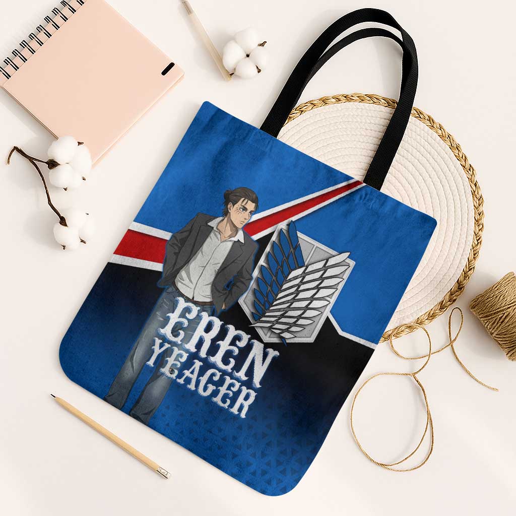 Eren Yeager Attack on Titan Tote Bag Anime Modern Rebel Aesthetic