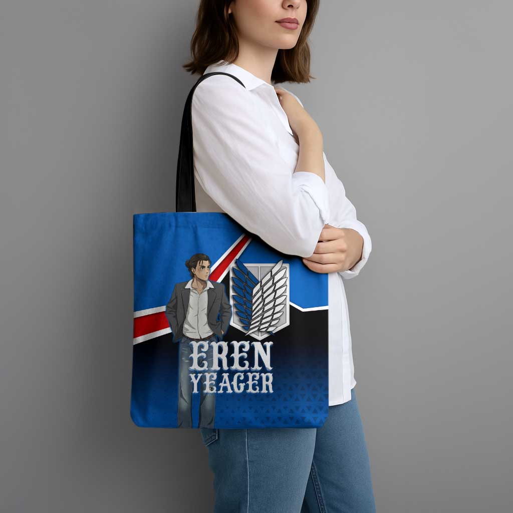 Eren Yeager Attack on Titan Tote Bag Anime Modern Rebel Aesthetic