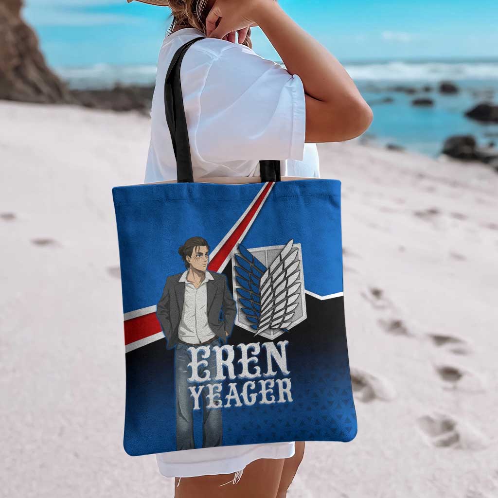 Eren Yeager Attack on Titan Tote Bag Anime Modern Rebel Aesthetic