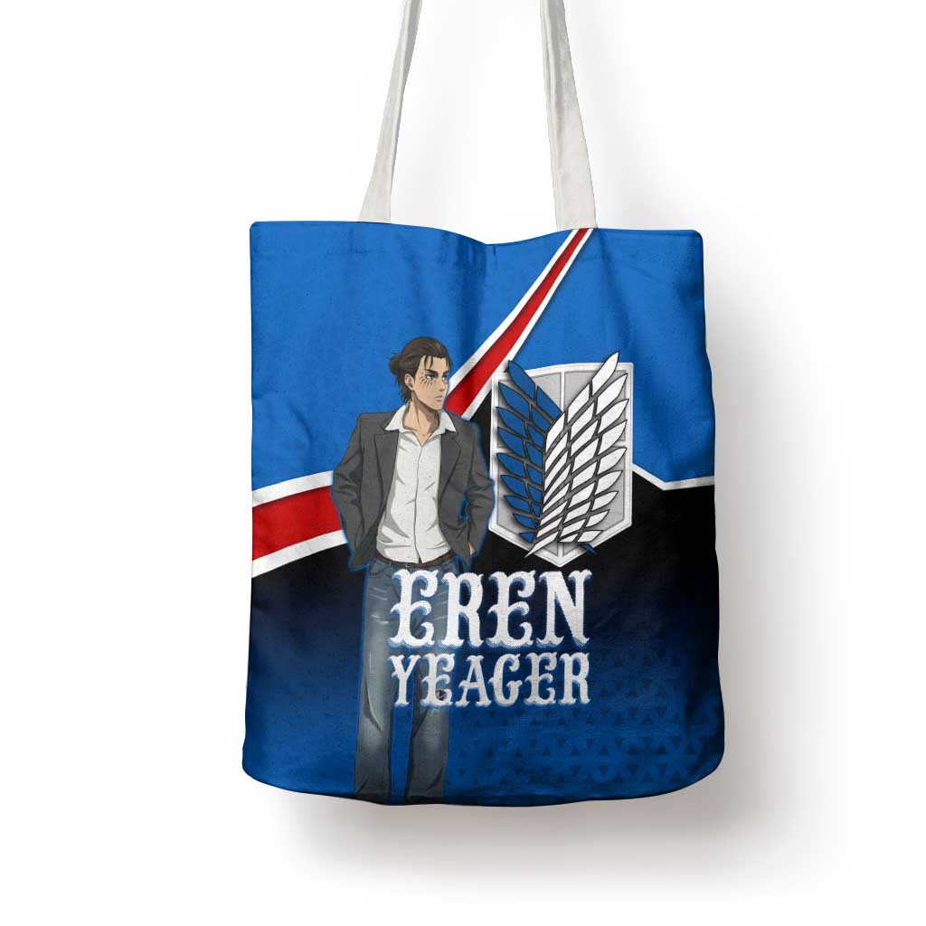 Eren Yeager Attack on Titan Tote Bag Anime Modern Rebel Aesthetic