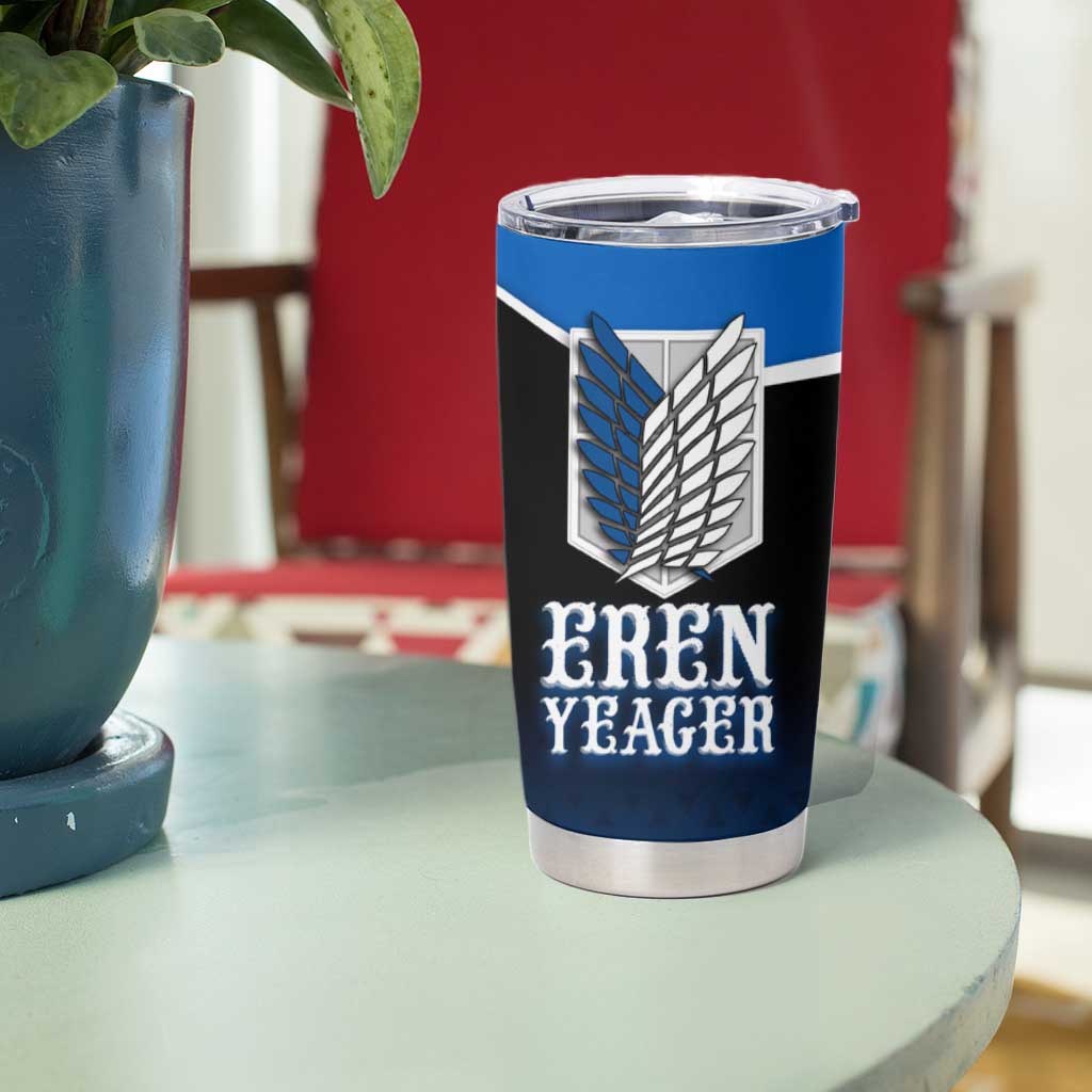 Eren Yeager Attack on Titan Tumbler Cup Anime Modern Rebel Aesthetic