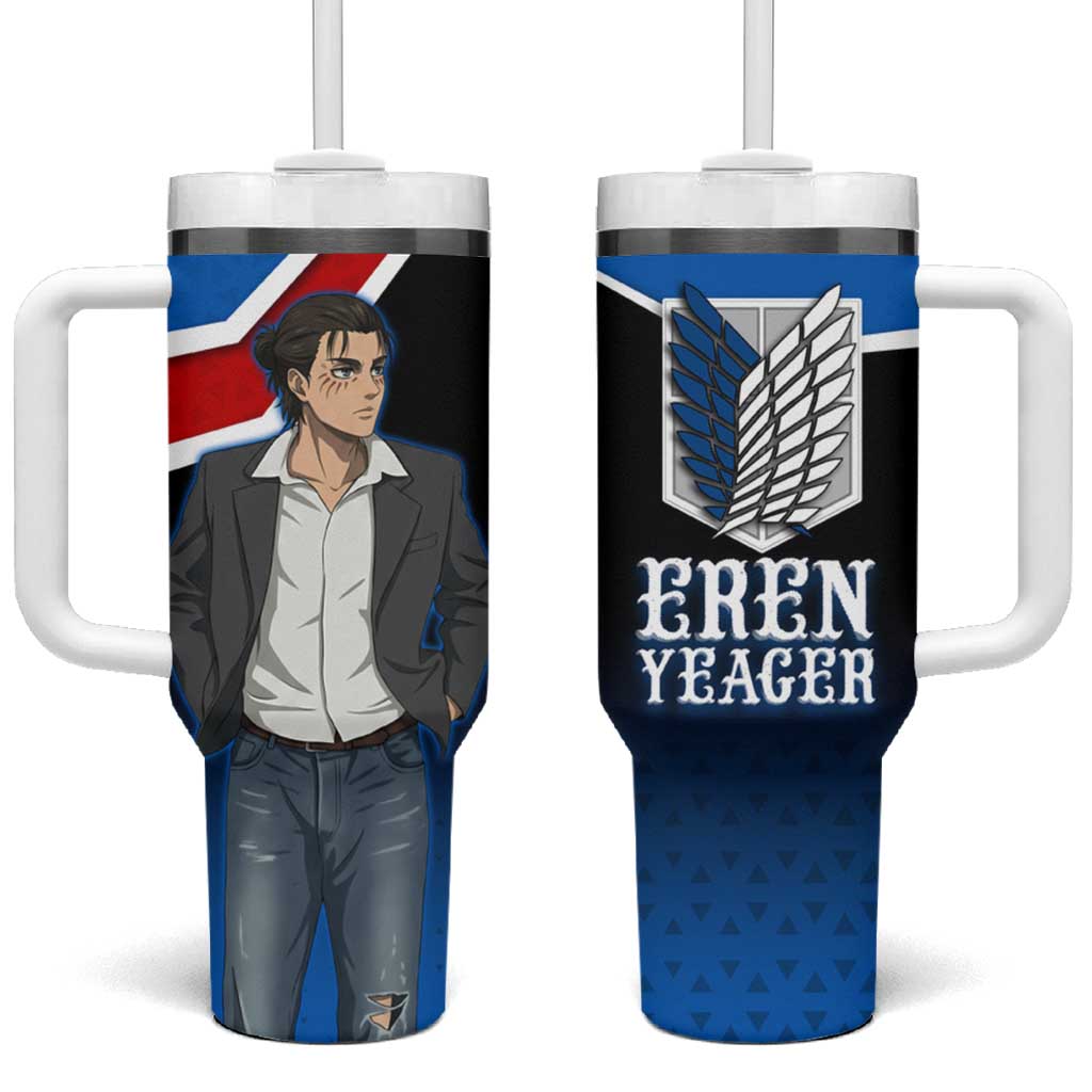 Eren Yeager Attack on Titan Tumbler With Handle Anime Modern Rebel Aesthetic