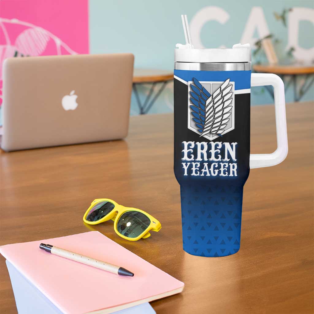 Eren Yeager Attack on Titan Tumbler With Handle Anime Modern Rebel Aesthetic