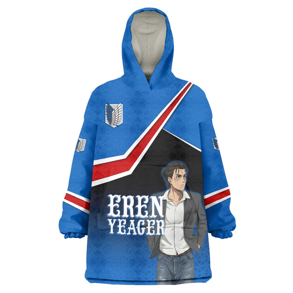 Eren Yeager Attack on Titan Wearable Blanket Hoodie Anime Modern Rebel Aesthetic