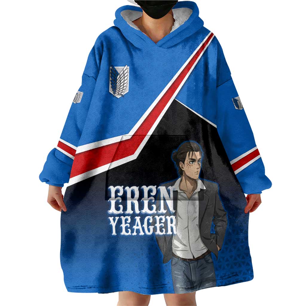 Eren Yeager Attack on Titan Wearable Blanket Hoodie Anime Modern Rebel Aesthetic