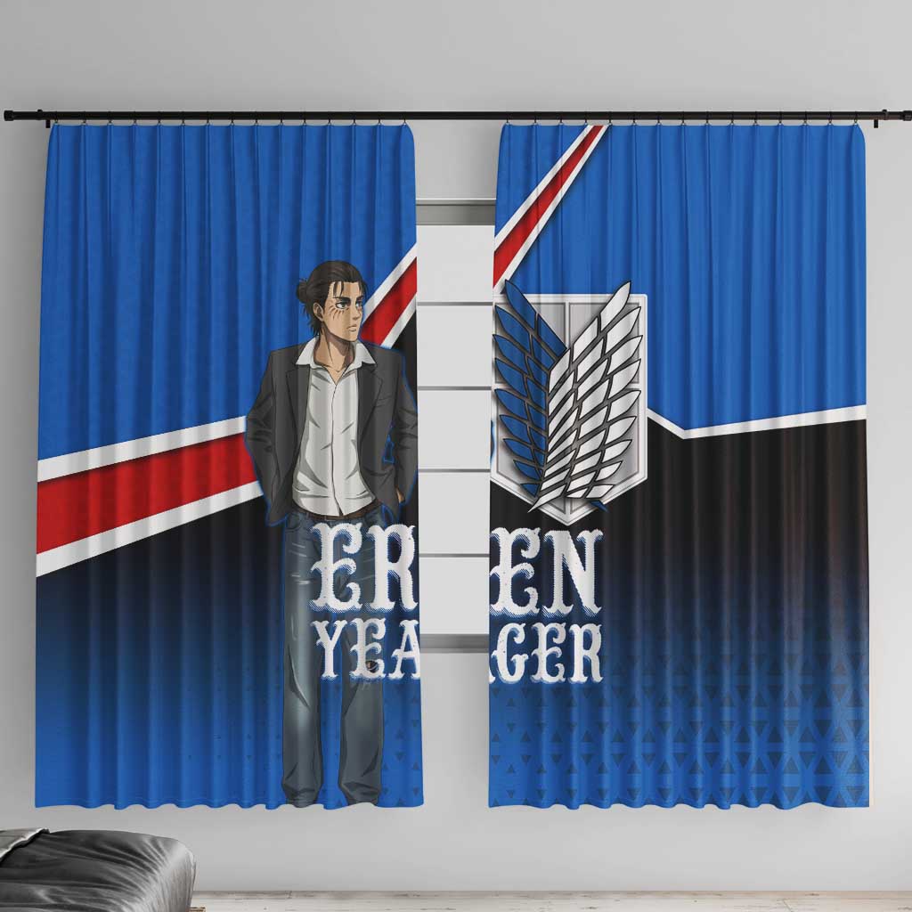 Eren Yeager Attack on Titan Window Curtain Anime Modern Rebel Aesthetic
