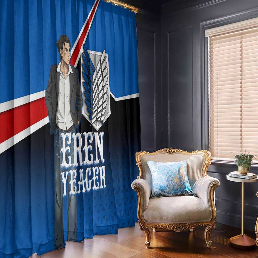 Eren Yeager Attack on Titan Window Curtain Anime Modern Rebel Aesthetic