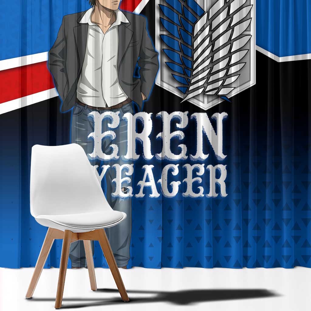 Eren Yeager Attack on Titan Window Curtain Anime Modern Rebel Aesthetic