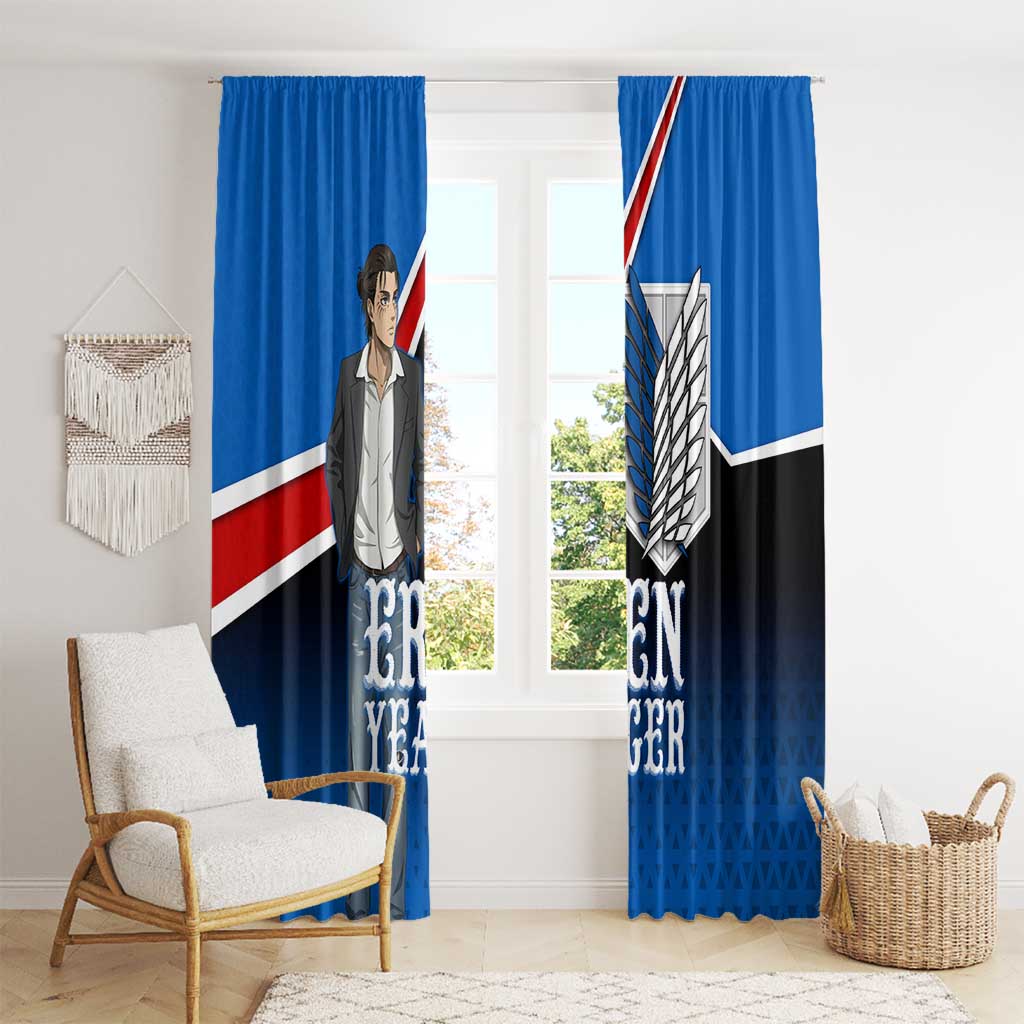 Eren Yeager Attack on Titan Window Curtain Anime Modern Rebel Aesthetic