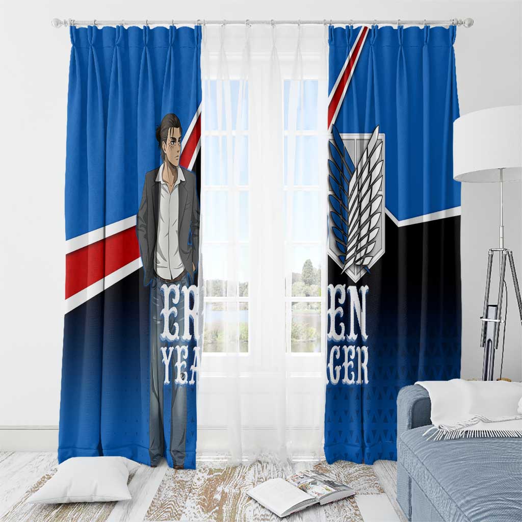 Eren Yeager Attack on Titan Window Curtain Anime Modern Rebel Aesthetic