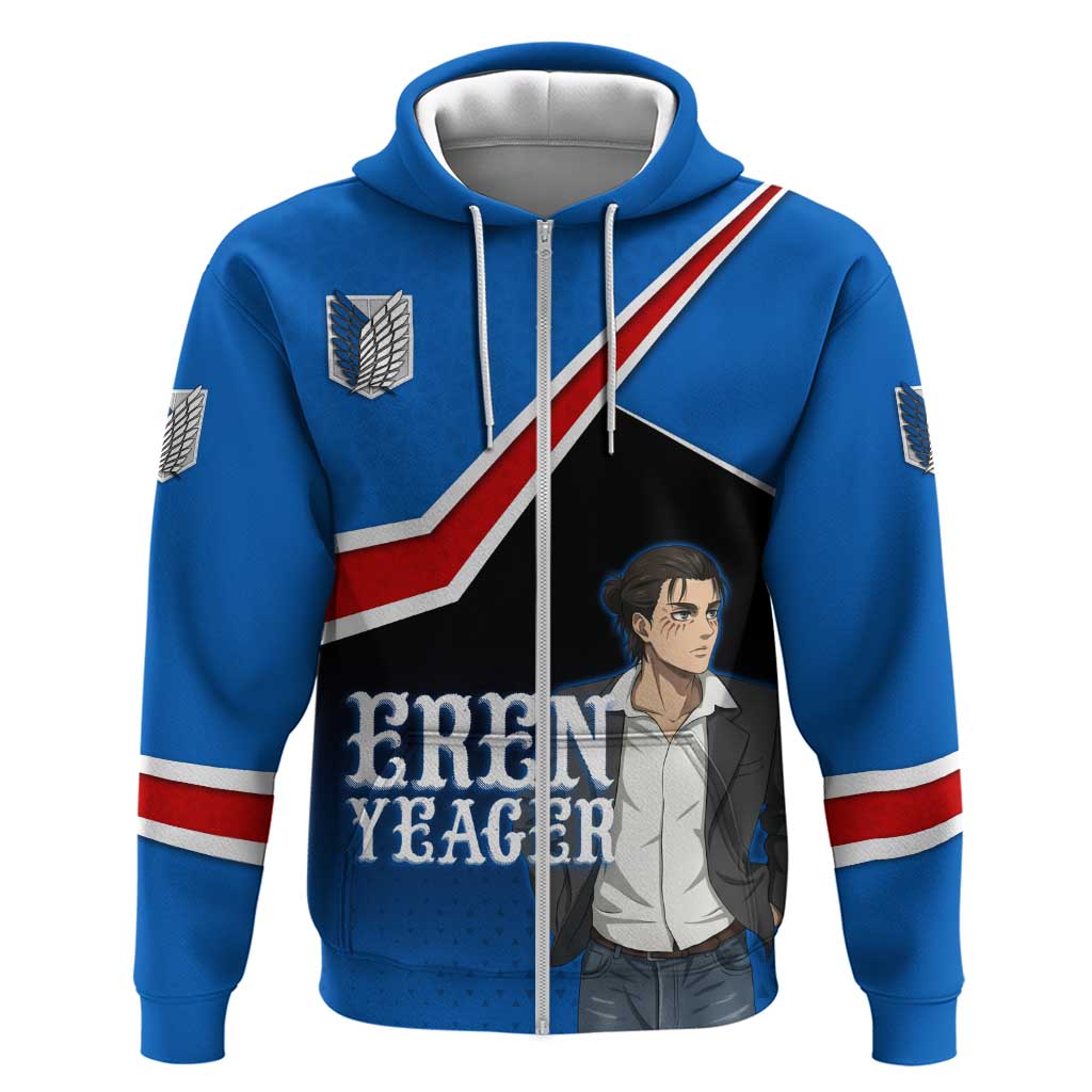 Eren Yeager Attack on Titan Zip Hoodie Anime Modern Rebel Aesthetic