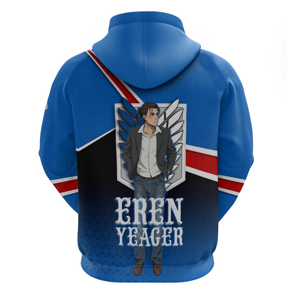 Eren Yeager Attack on Titan Zip Hoodie Anime Modern Rebel Aesthetic
