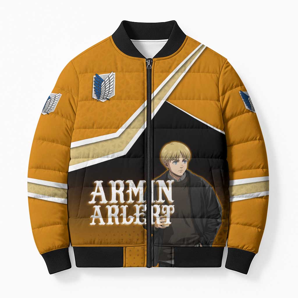 Armin Arlert Attack on Titan Bomber Puffer Jacket Anime Casual Coffeehouse Style