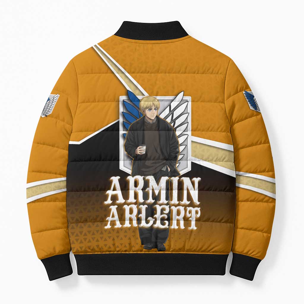 Armin Arlert Attack on Titan Bomber Puffer Jacket Anime Casual Coffeehouse Style