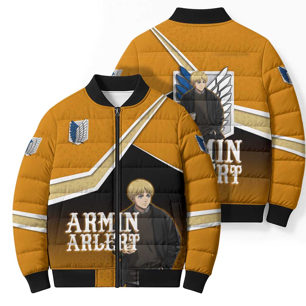 Armin Arlert Attack on Titan Bomber Puffer Jacket Anime Casual Coffeehouse Style