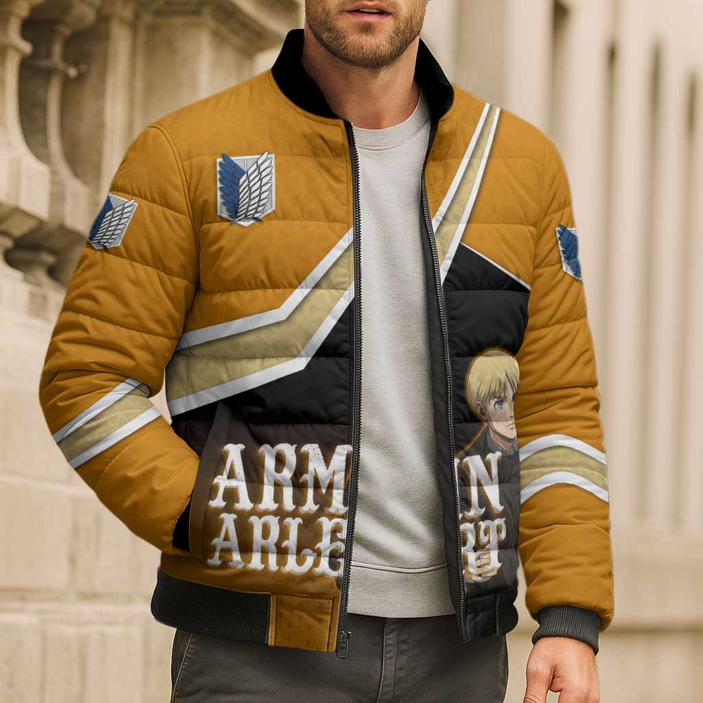 Armin Arlert Attack on Titan Bomber Puffer Jacket Anime Casual Coffeehouse Style