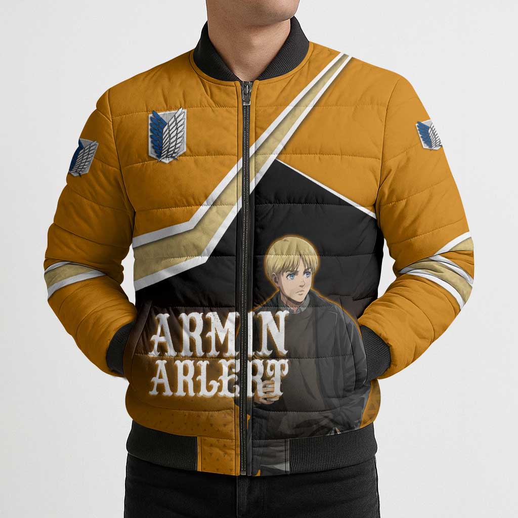 Armin Arlert Attack on Titan Bomber Puffer Jacket Anime Casual Coffeehouse Style
