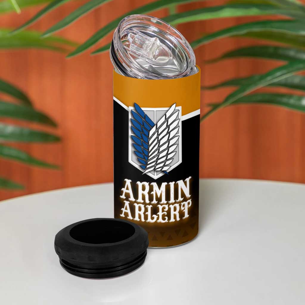 Armin Arlert Attack on Titan 4 in 1 Can Cooler Tumbler Anime Casual Coffeehouse Style