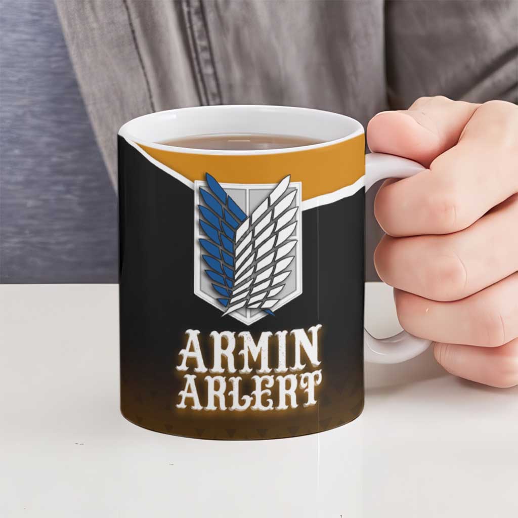 Armin Arlert Attack on Titan Ceramic Mug Anime Casual Coffeehouse Style